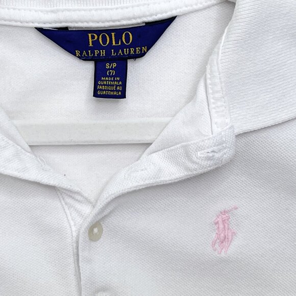 Polo Ralph Lauren Girls' White Cotton Mesh Day Dress Logo Button-Down Size 6 - Picture 3 of 4